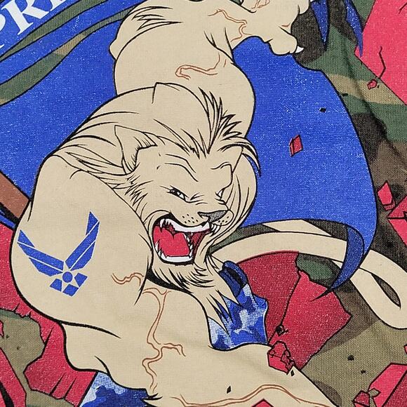 Vintage US Airforce Camo Shirt Medium 19x26 Rotcho 321st-TRS - Picture 7 of 14